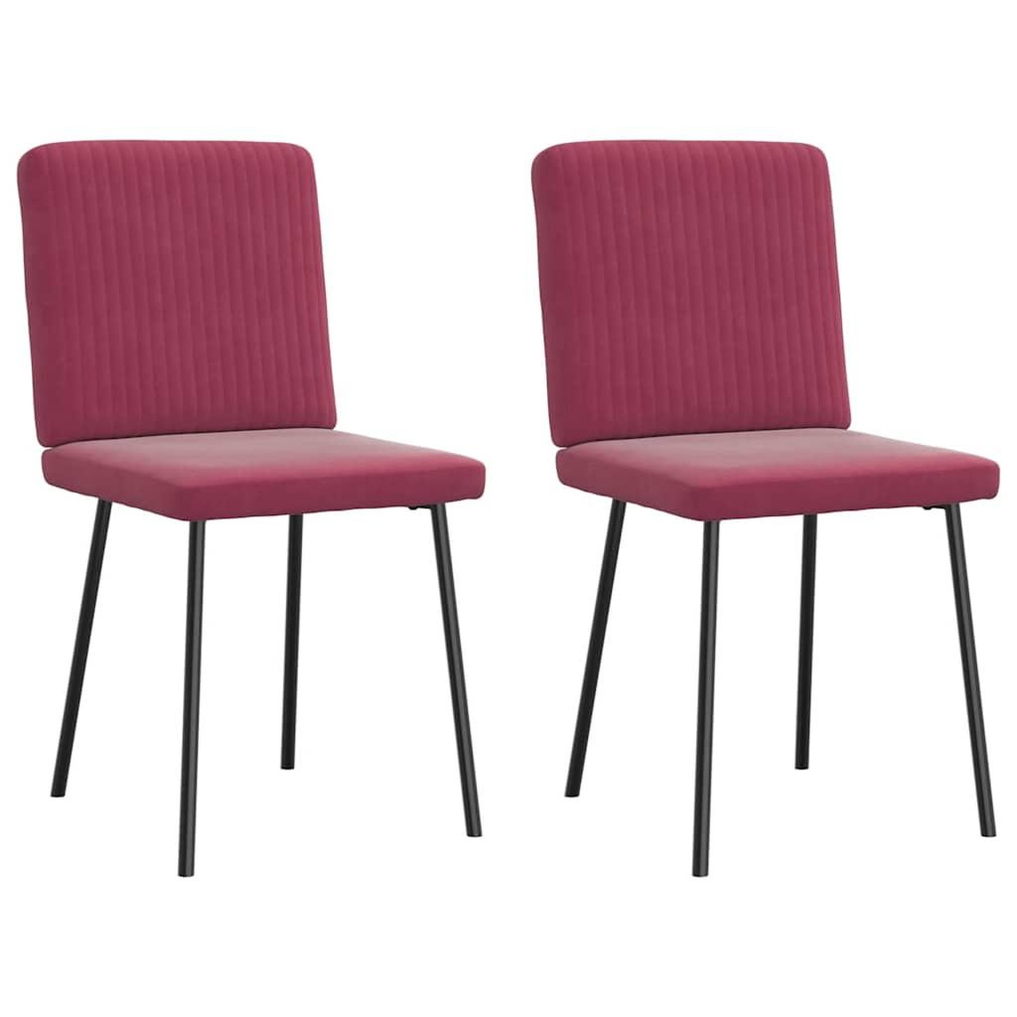 Voir la diapositive 2 : VIDAXL Chaises a manger lot de 2 Rouge bordeaux Velours