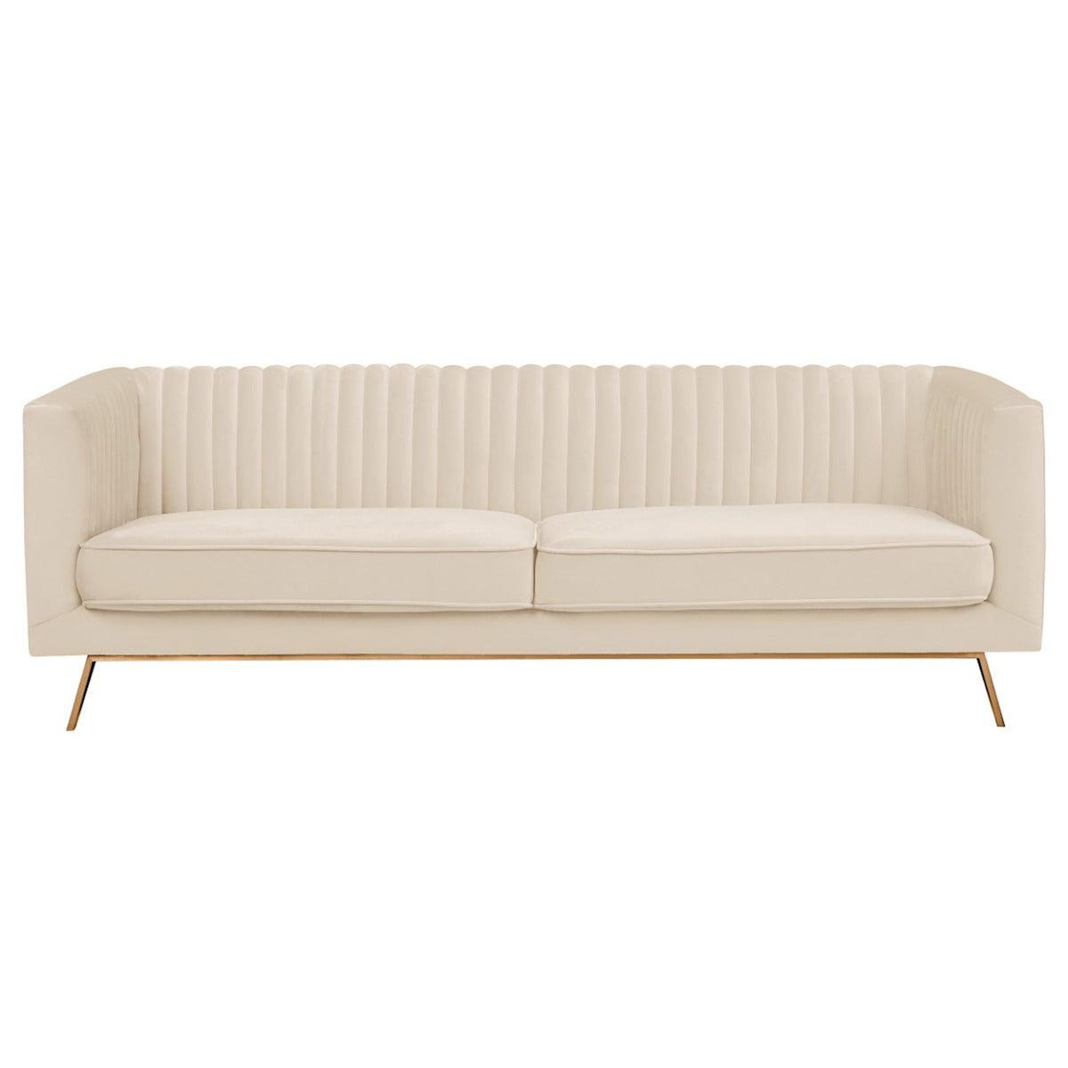 Rendez vous déco Canapé 3 places en velours beige-Gatsby
