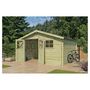 Voir la diapositive 2 : GARDENAS NV Abri de jardin bois - Autoclavé - 14m² - 415 X 385 cm