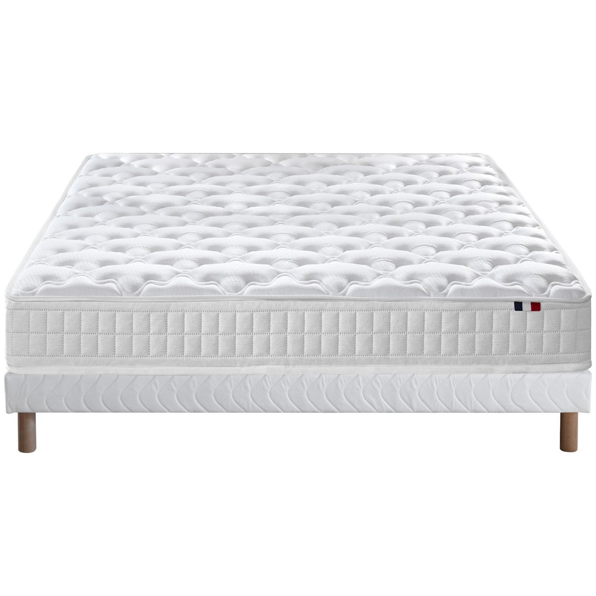 IDLITERIE Pack ensemble matelas ressorts ASTRE, sommier, couette et oreillers