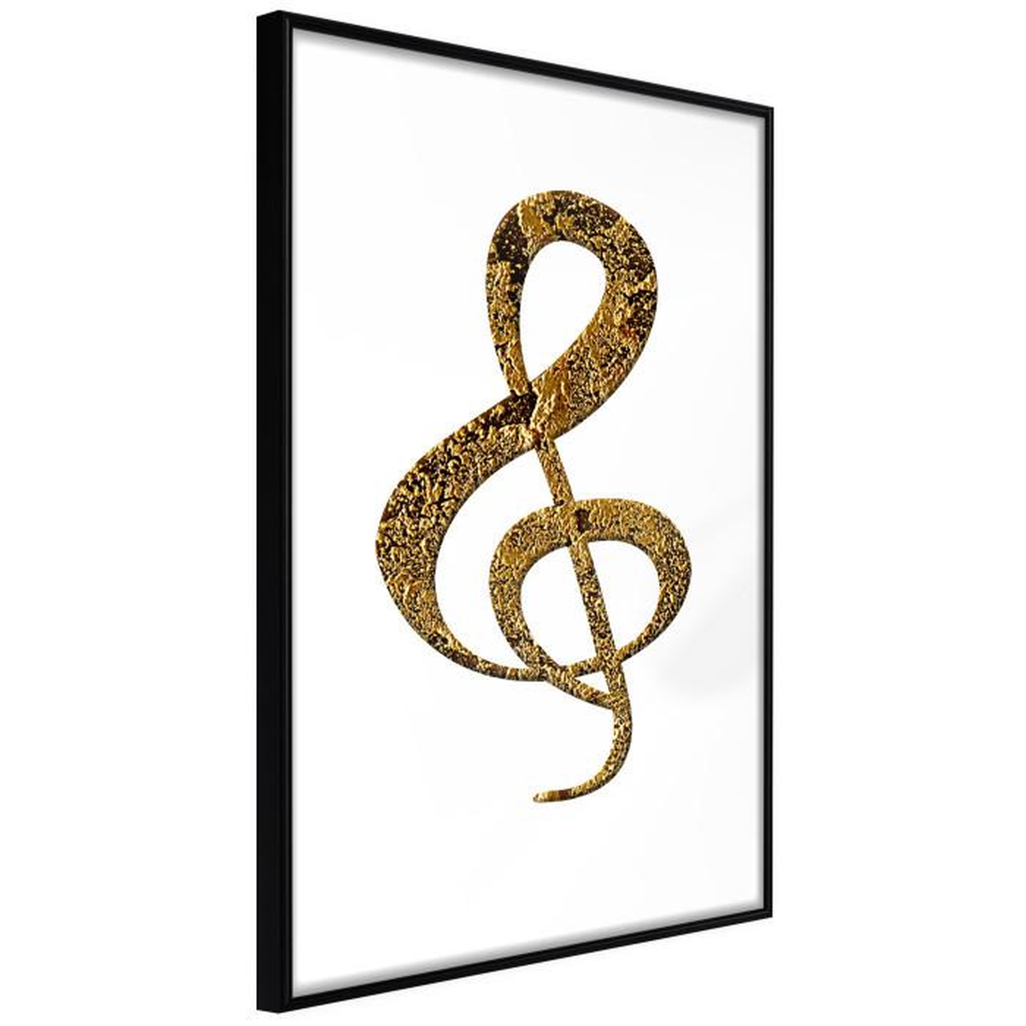 Paris Prix Affiche Murale Encadrée  Golden Treble Clef. Coloris disponibles : Noir, Jaune