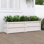 Voir la diapositive 1 : VIDAXL Jardiniere blanc 180x50x50 cm bois de pin massif