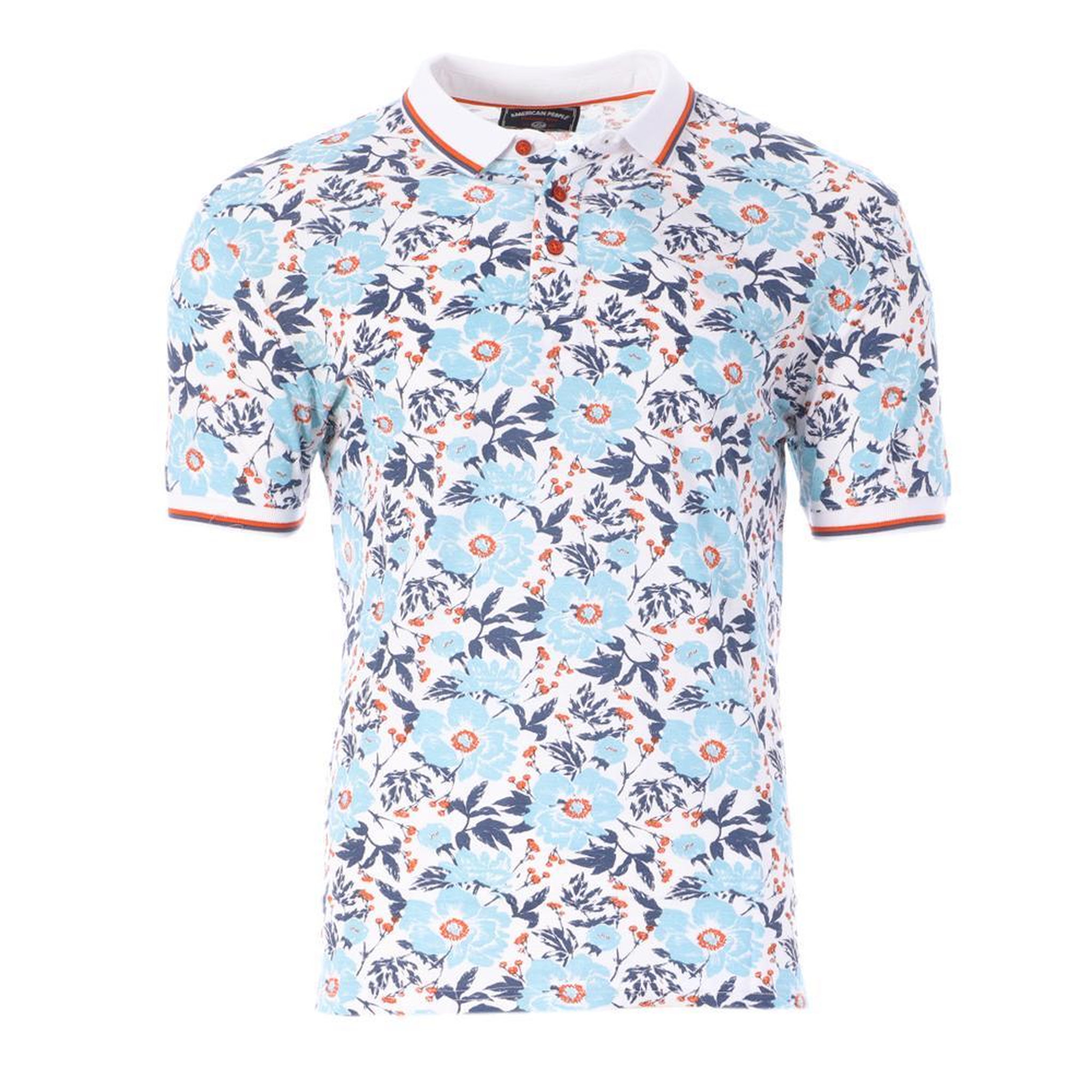 Voir la diapositive 1 : AMERICAN PEOPLE Polo Bleu/  Homme American People Pouly