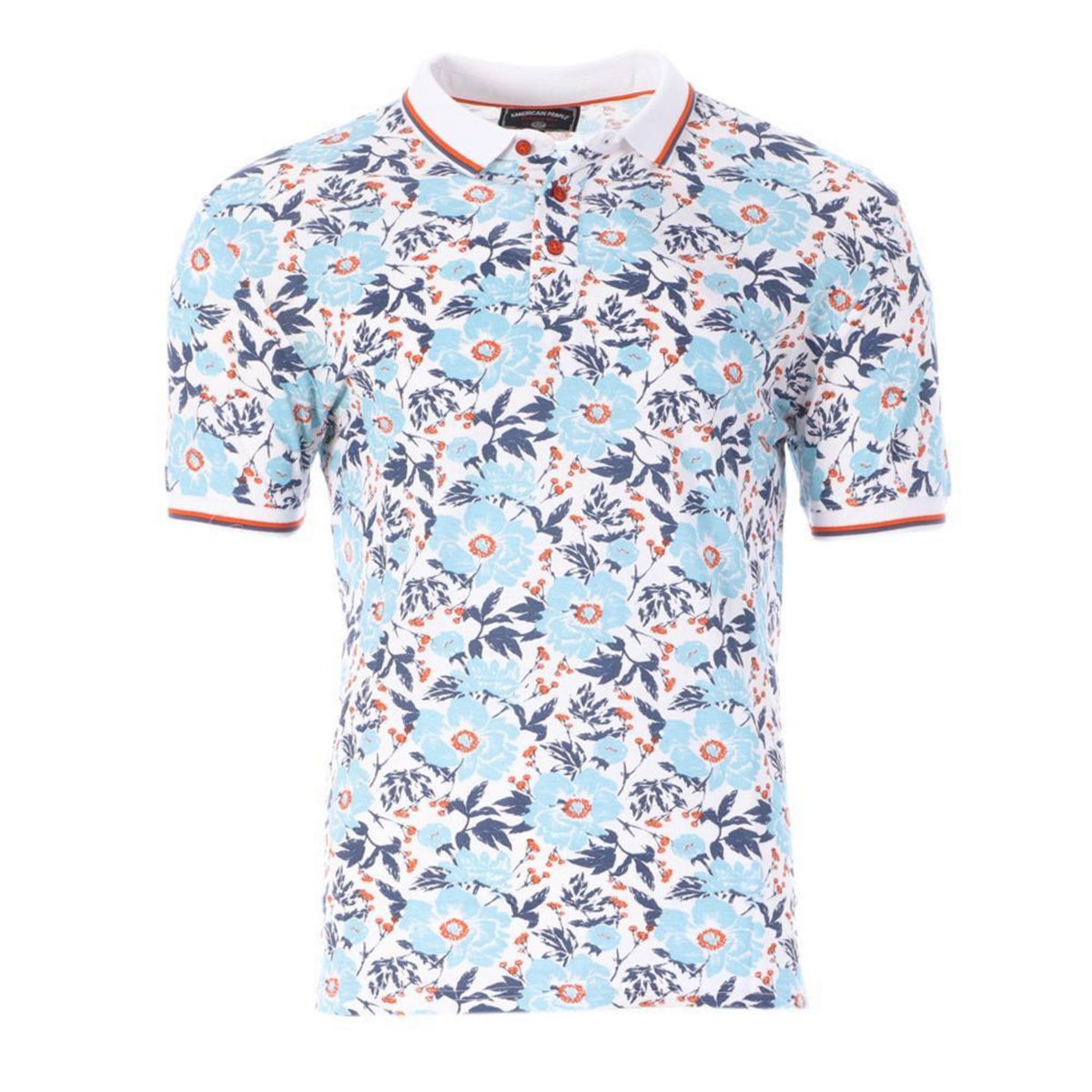 AMERICAN PEOPLE Polo Bleu/  Homme American People Pouly