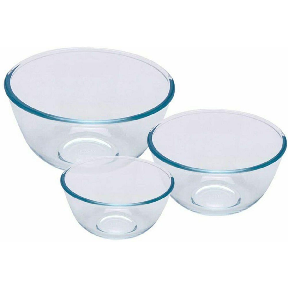 PYREX Lot de 3 jattes en verre diam 14cm, 17cm, 21cm