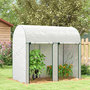 Voir la diapositive 2 : OUTSUNNY Serre de jardin 2 m² serre à tomates 2 portes acier PE blanc