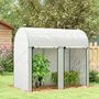Voir la diapositive 2 : OUTSUNNY Serre de jardin 2 m² serre à tomates 2 portes acier PE blanc