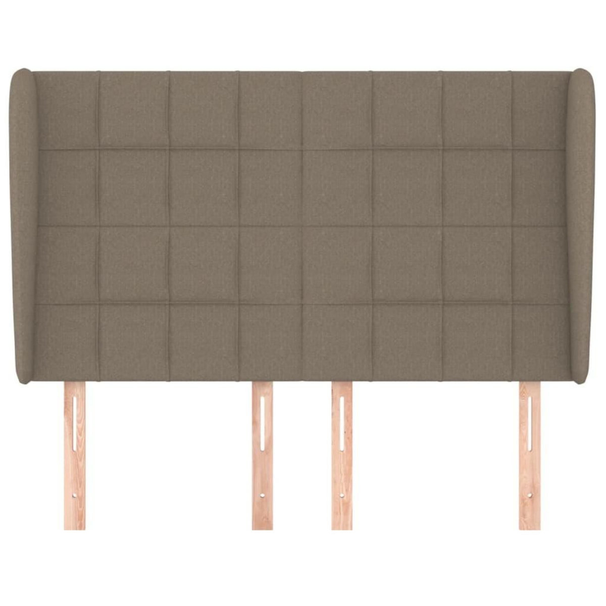 VIDAXL Tete de lit avec oreilles Taupe 147x23x118/128 cm Tissu