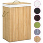 Voir la diapositive 2 : VIDAXL Panier a linge avec 2 sections bambou 72 L
