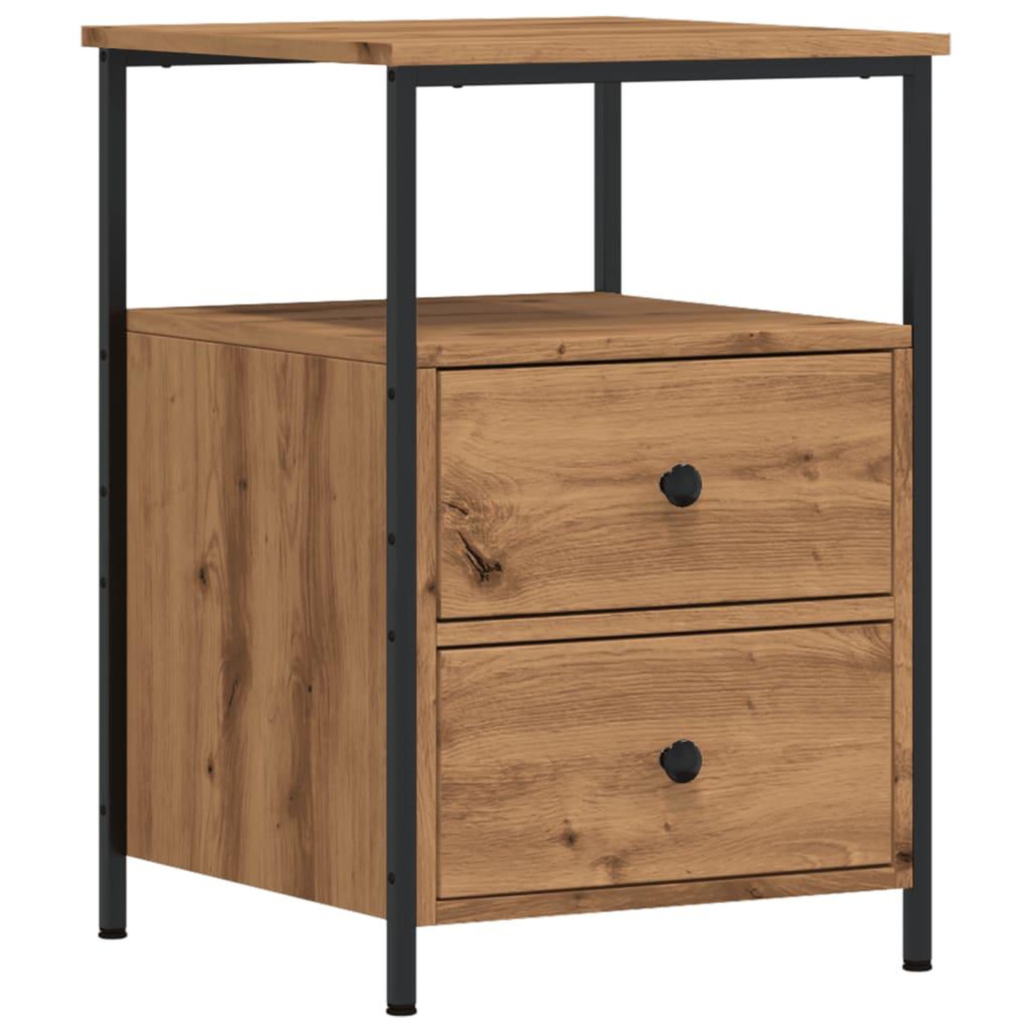 Voir la diapositive 2 : VIDAXL Table de chevet chene artisanal 34x35,5x50 cm bois d'ingenierie