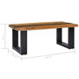 Voir la diapositive 6 : VIDAXL Table basse 100x50x40 cm Bois de teck massif et pierre de lave