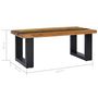 Voir la diapositive 6 : VIDAXL Table basse 100x50x40 cm Bois de teck massif et pierre de lave