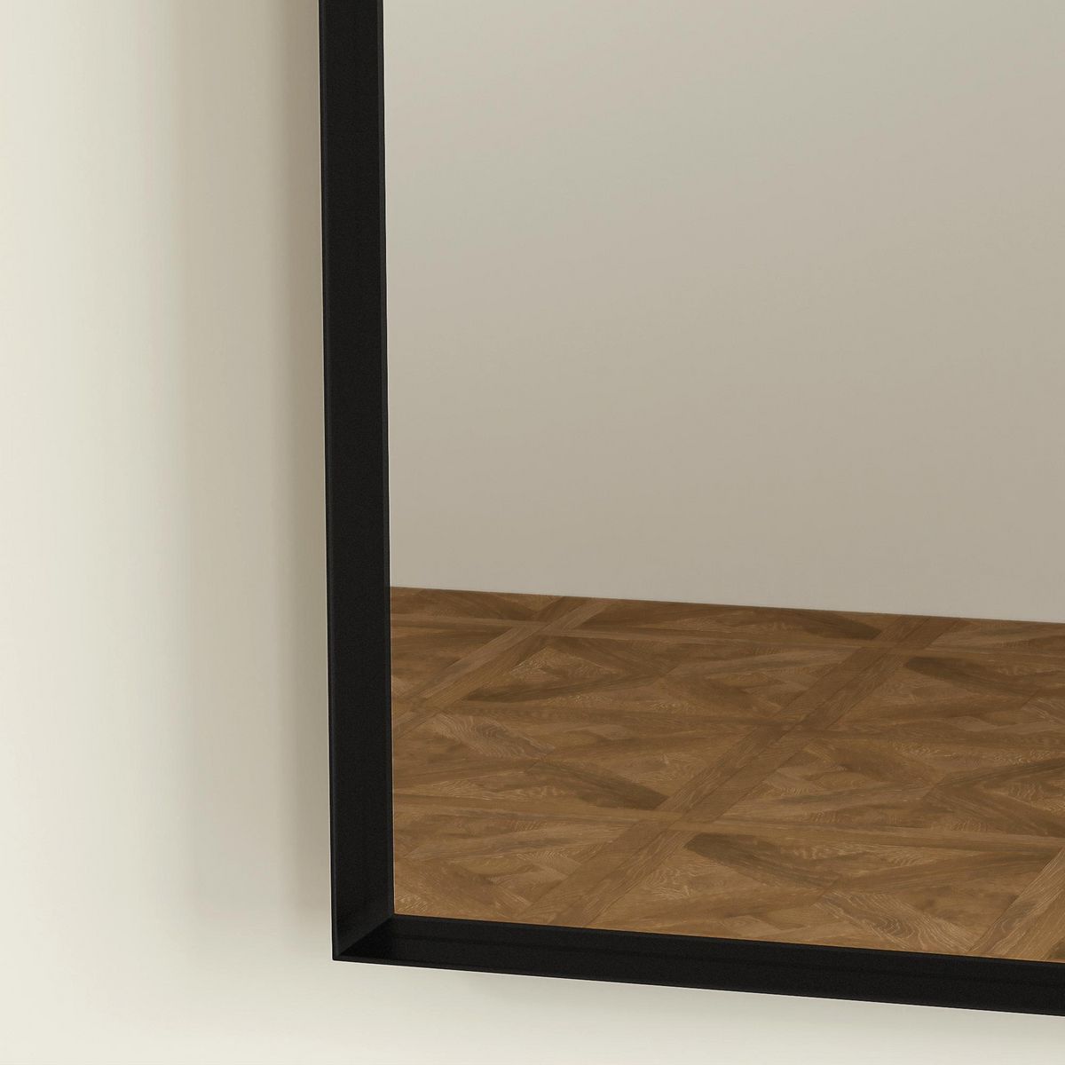 HOMCOM Miroir mural arqué 50 x 70 cm haute définition cadre alliage aluminium noir