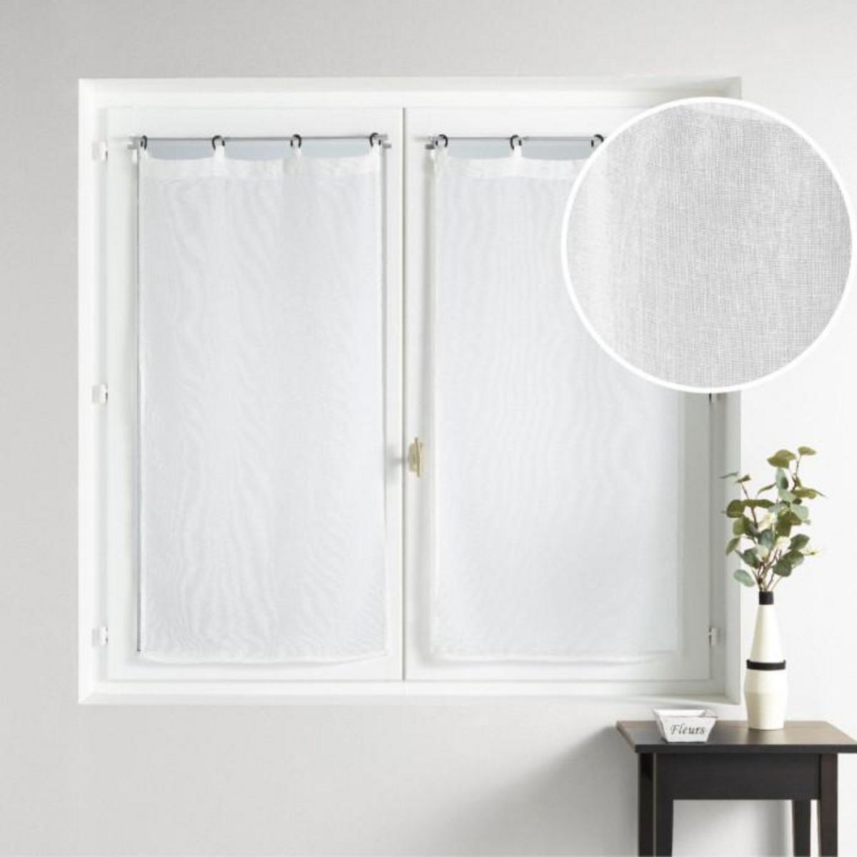 Paris Prix Paire de Voilages à Œillets  Davina  60x120cm Blanc