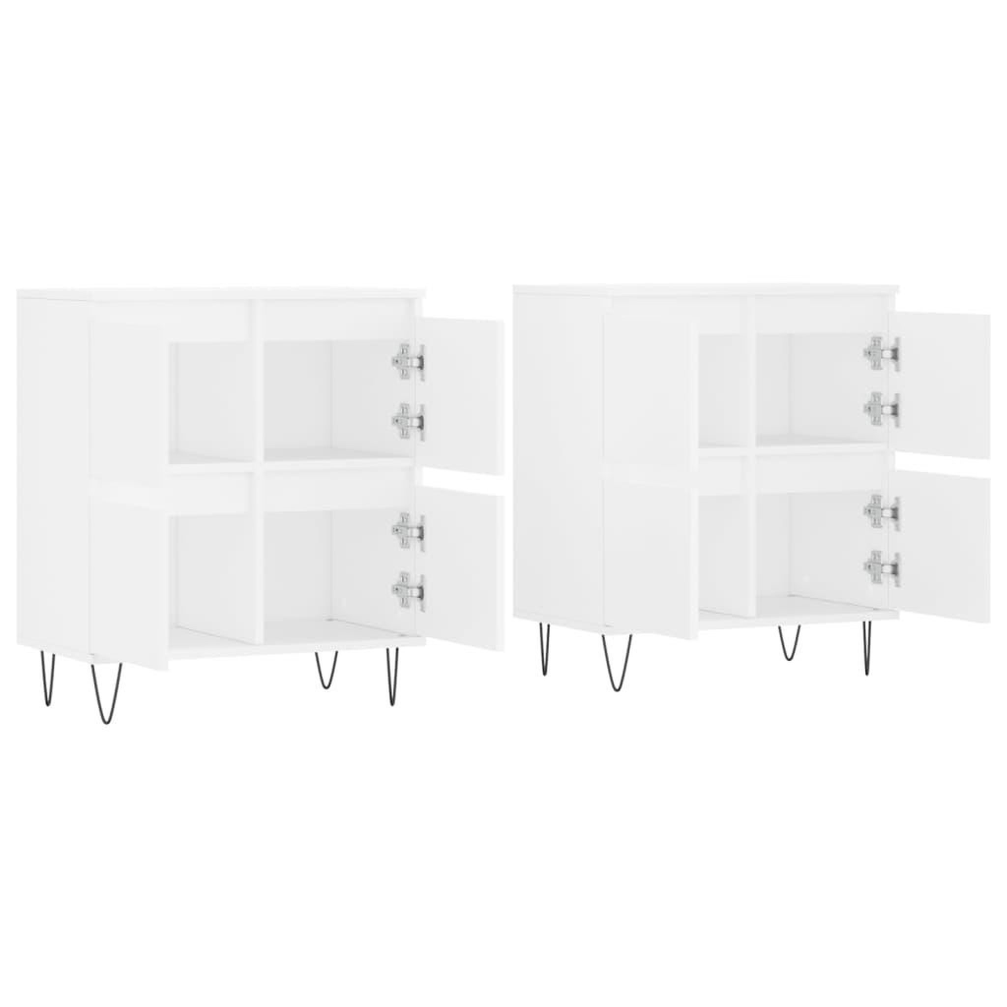 Voir la diapositive 4 : VIDAXL Buffets 2 pcs blanc bois d'ingenierie