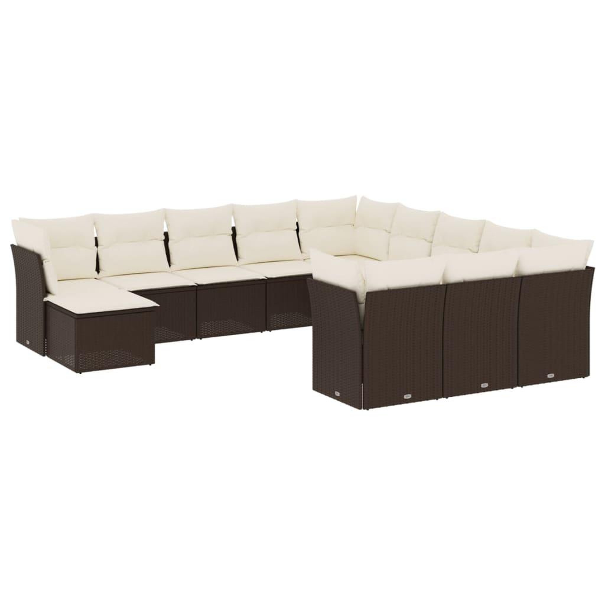 Voir la diapositive 2 : VIDAXL Salon de jardin avec coussins 12 pcs marron resine tressee