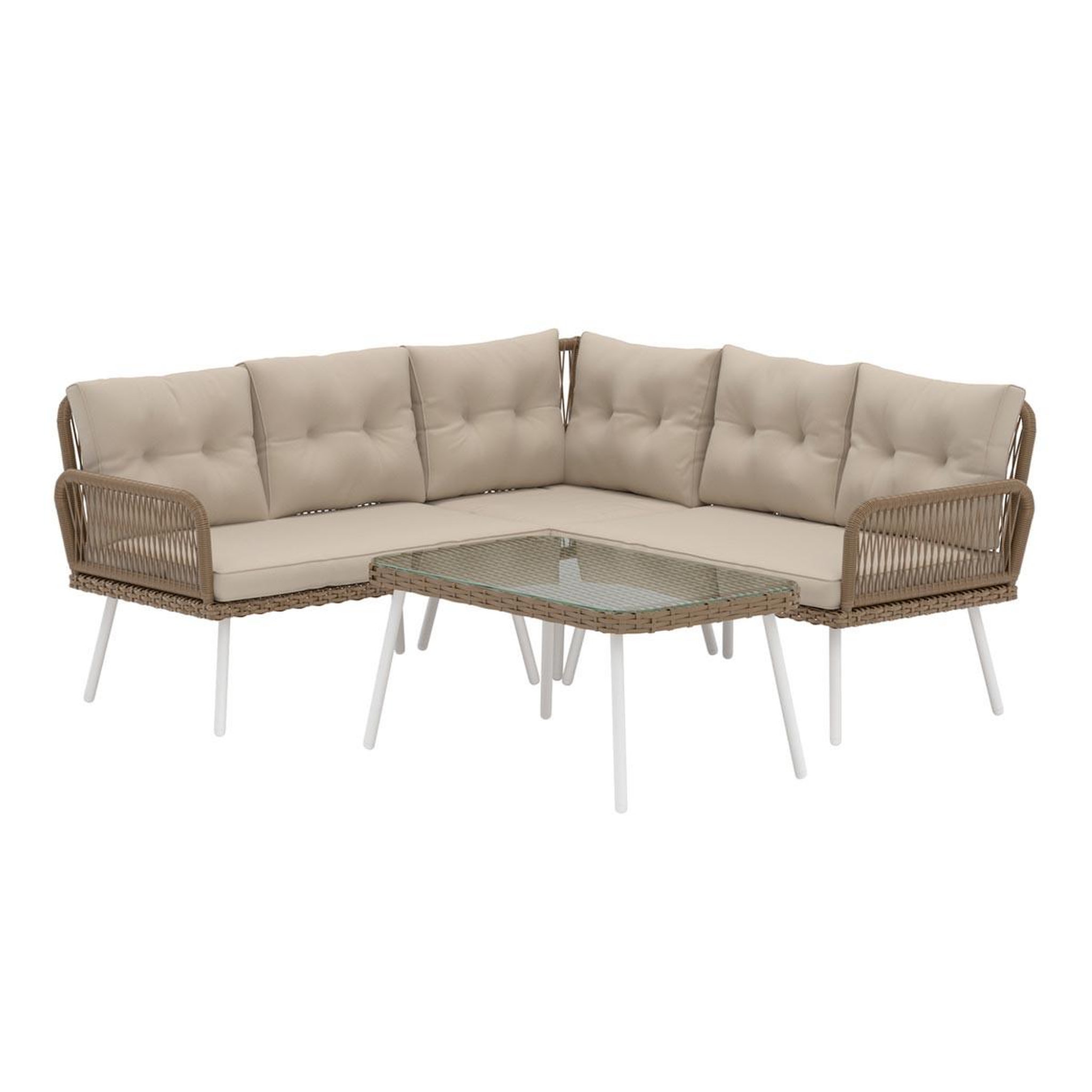 Paris Prix Salon d'angle de jardin  ibiza  168cm beige