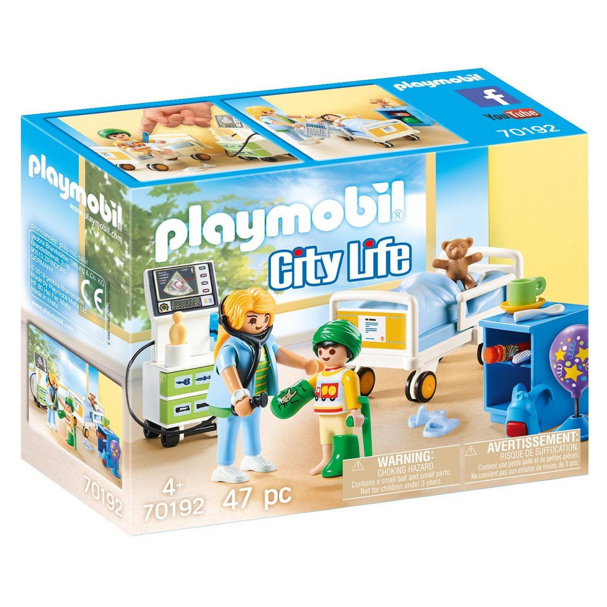 PLAYMOBIL 70192 - City Life - Chambre d'hôpital pour enfant