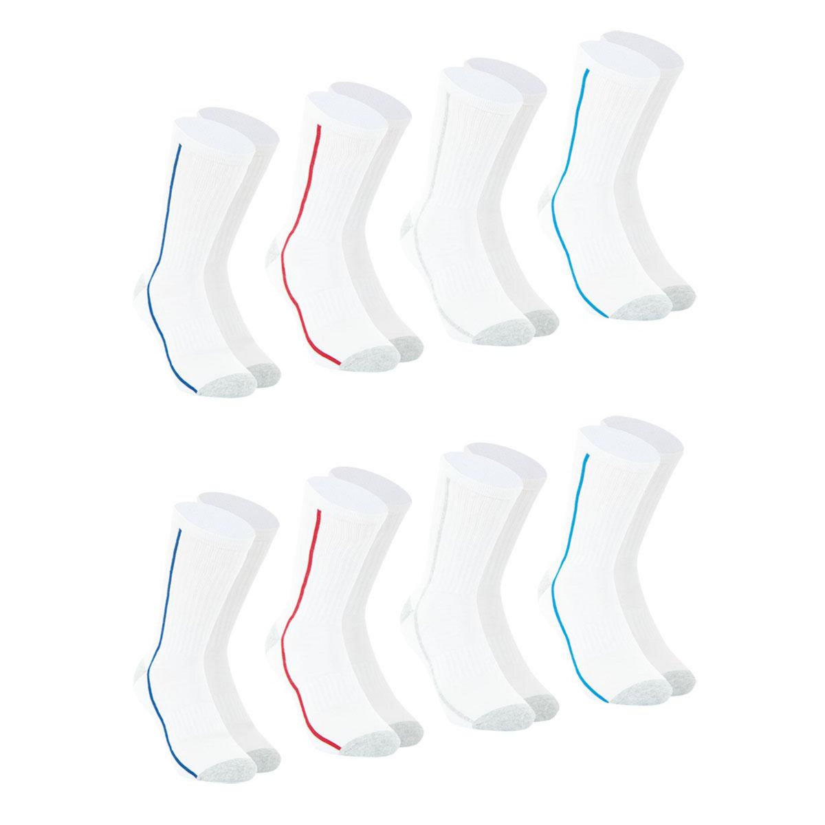 Athena Lot de 8 paires de chaussettes de sport mi-hautes