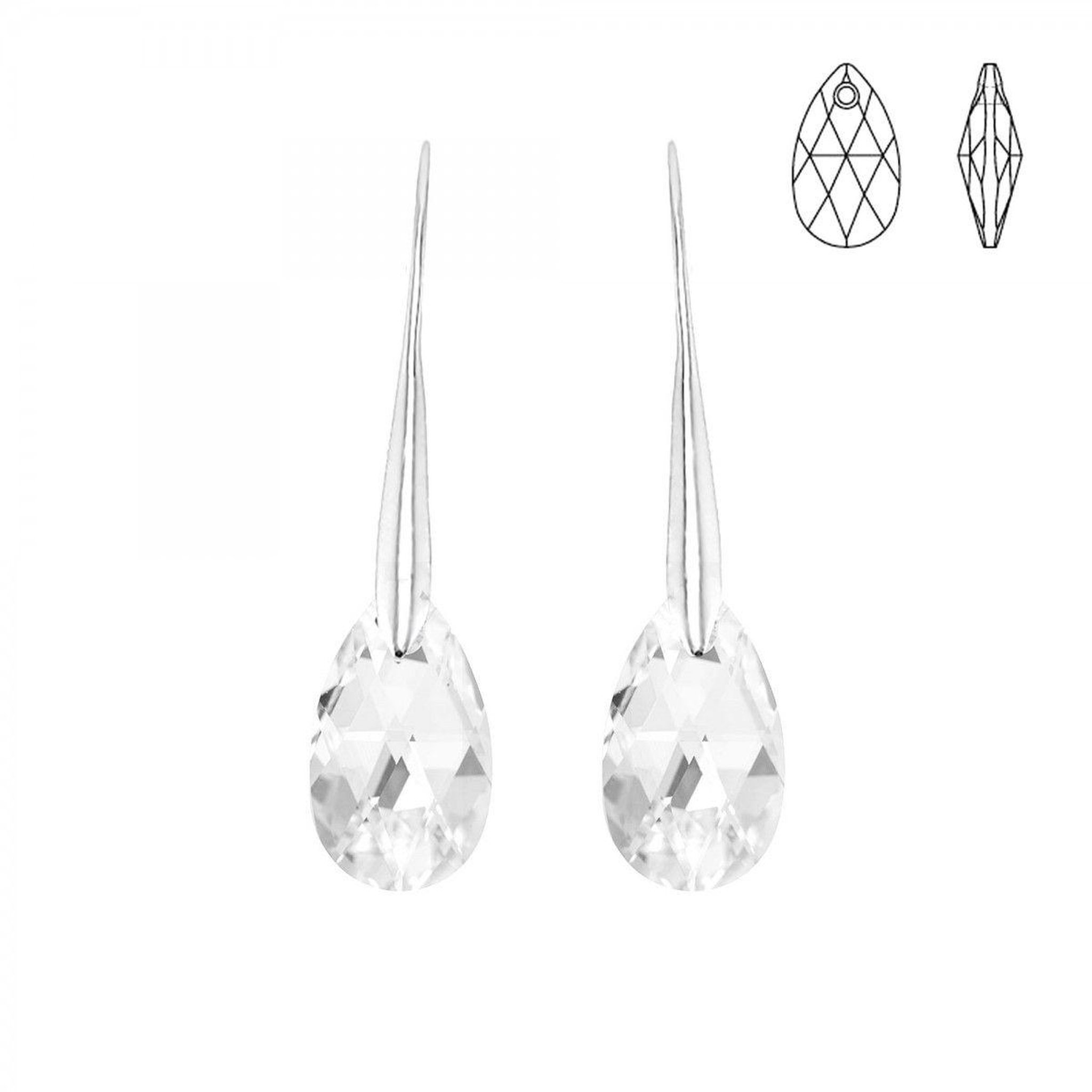 SC CRYSTAL Boucles d'oreilles SC Crystal ornées de Cristaux scintillants
