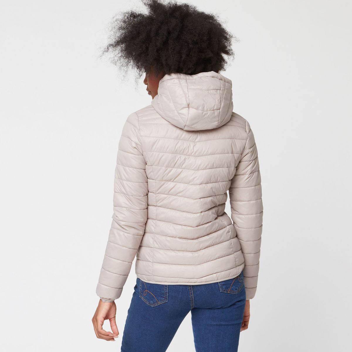 INEXTENSO Doudoune légère avec capuche marron taupe femme