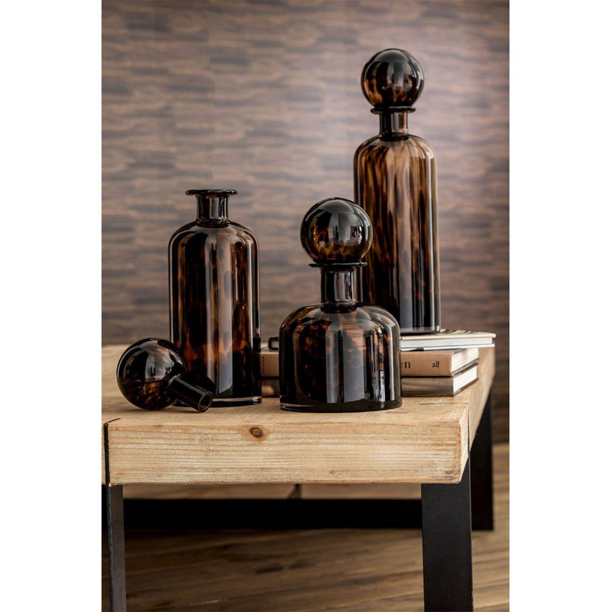 Voir la diapositive 3 : J-LINE Bouteille & bouchon  tâche déco  39cm naturel