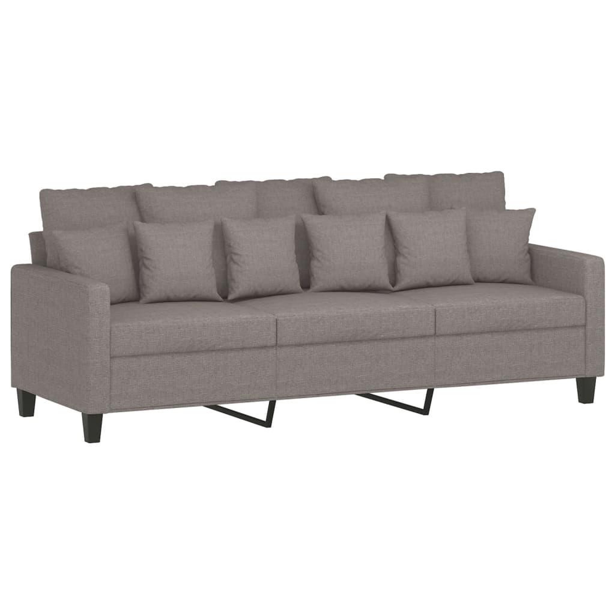 Voir la diapositive 5 : VIDAXL Ensemble de canapes 3 pcs avec coussins taupe tissu
