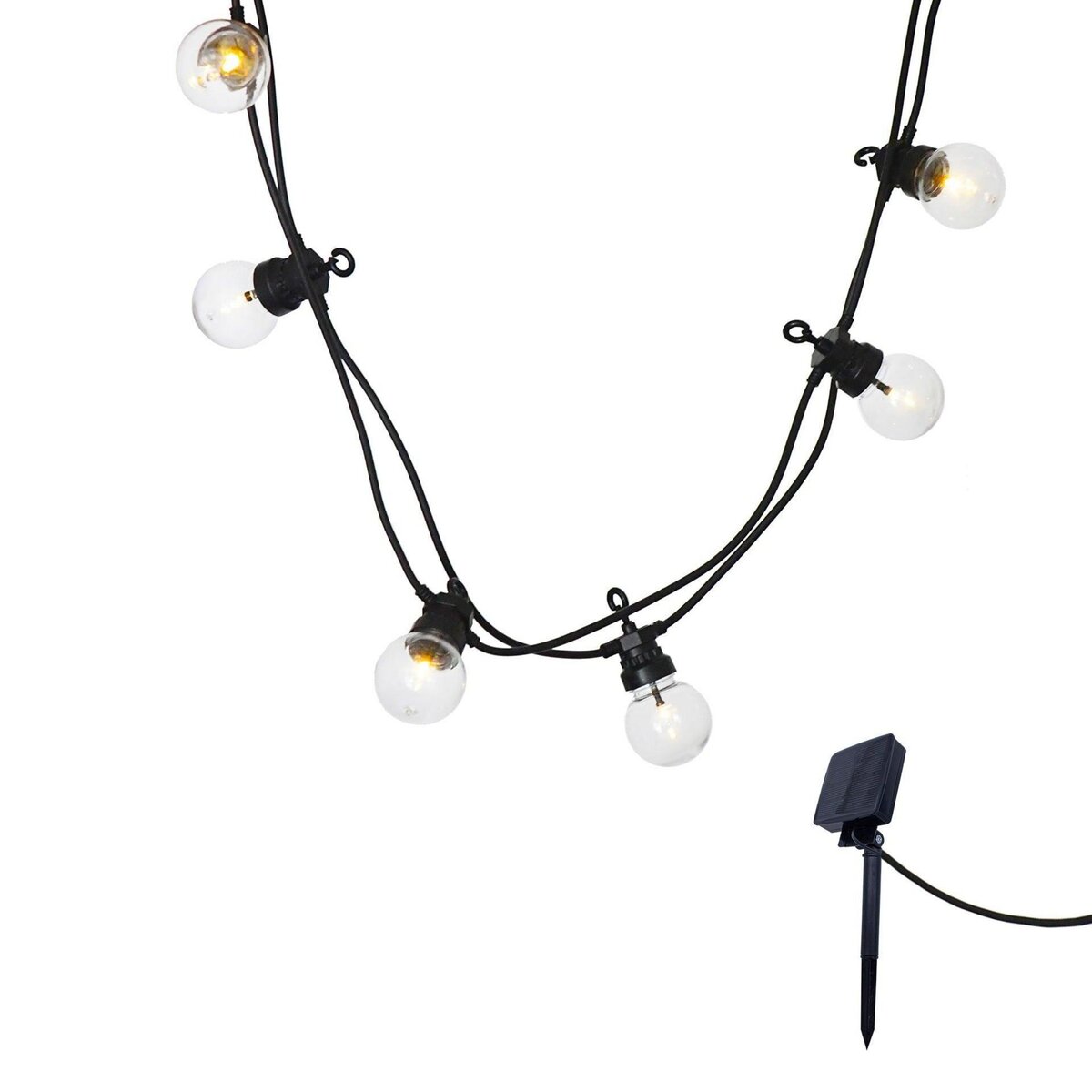 Lumisky Guirlande solaire 10 globes PARTY Blanc Plastique 5.7M