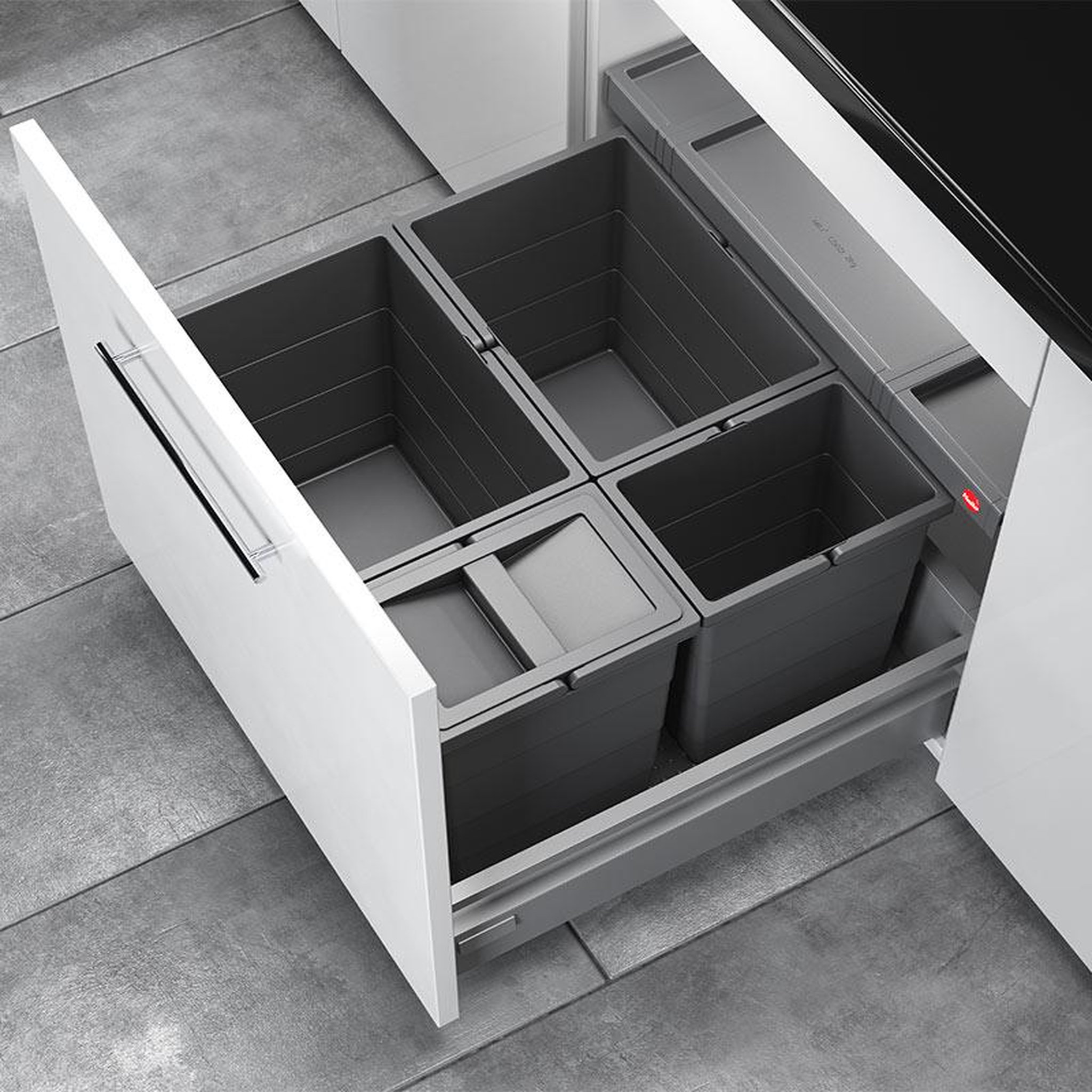 Voir la diapositive 2 : HAILO Poubelle de cuisine encastrable as allegro s295 2x18l + 2x8l hailo