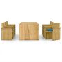 Voir la diapositive 2 : VIDAXL Ensemble a manger de jardin 7 pcs avec coussins pin impregne