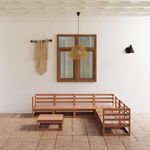 VIDAXL Salon de jardin 8 pcs marron miel bois de pin massif