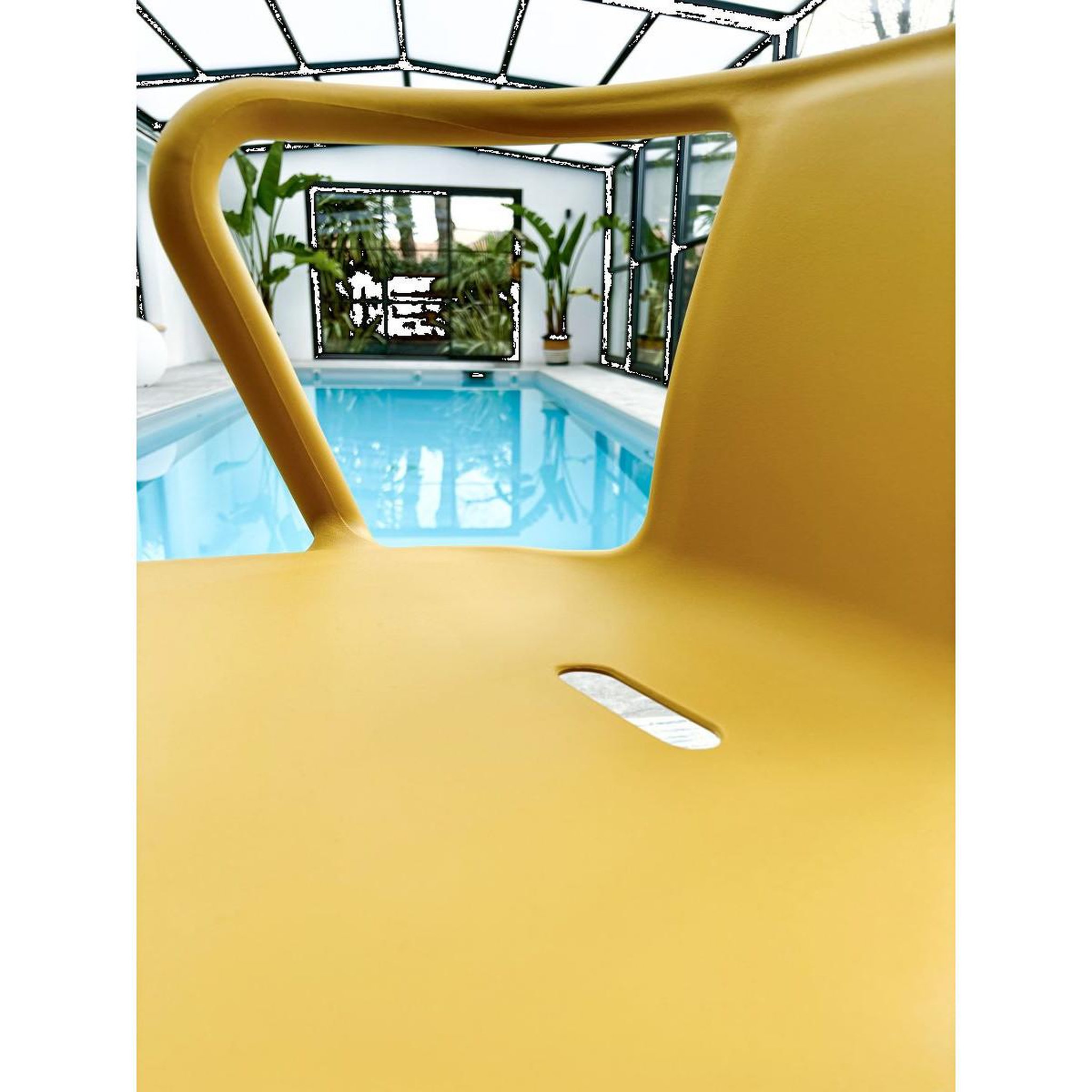 Voir la diapositive 3 : Paris Prix Lot de 2 fauteuils de jardin empilables  diego  72cm moutarde