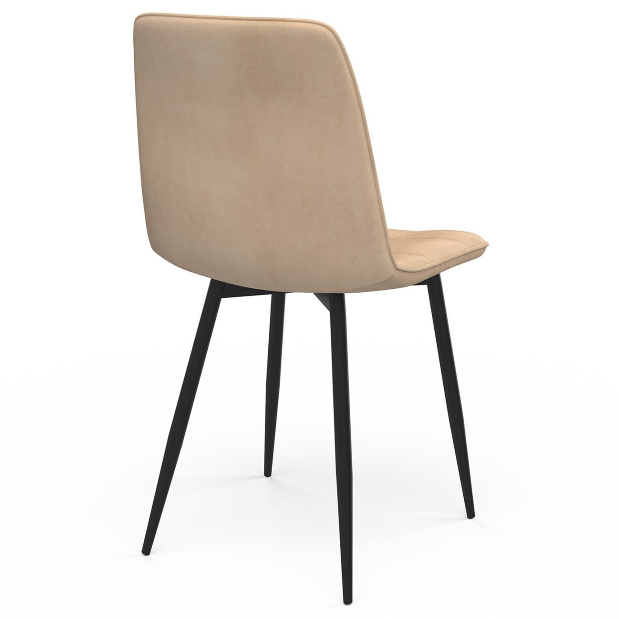 Voir la diapositive 4 : ID MARKET Lot de 6 chaises mila en velours taupe pour salle à manger