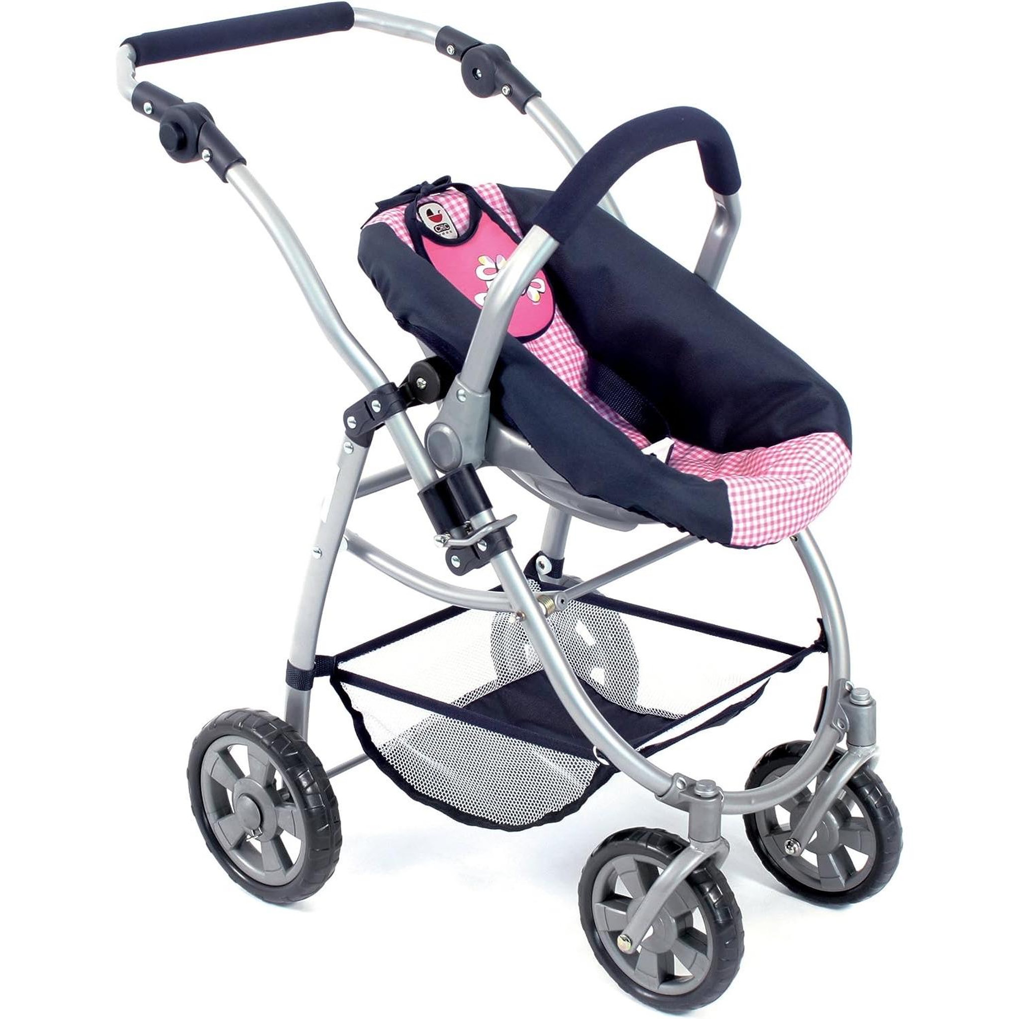Voir la diapositive 5 : BAYER CHIC 2000 La poussette pour poupée combinée 3 en 1 EMOTION - ALL IN- - Marine et rose