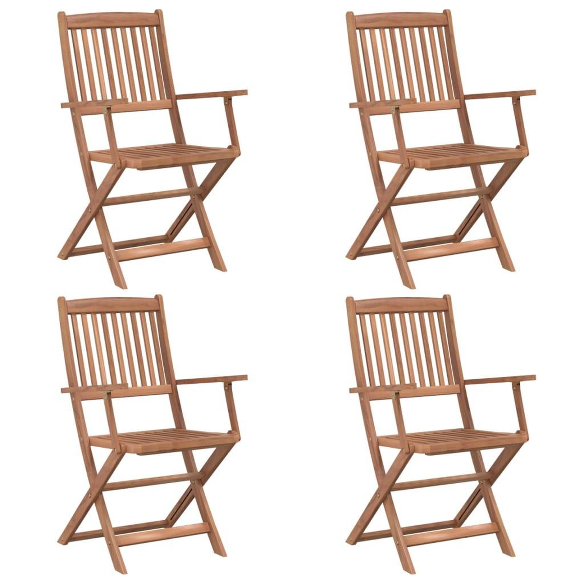 Voir la diapositive 3 : VIDAXL Ensemble a manger d'exterieur pliable 5pcs bois d'acacia solide