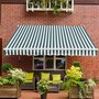 HOMCOM Auvent manuel de jardin terrasse store aluminium retractable 4L x 3l m vert et blanc