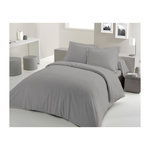 LOVELY HOME PARURE DE COUETTE LOVELY HOME - 220x240 cm - 100% COTON - GRIS CLAIR