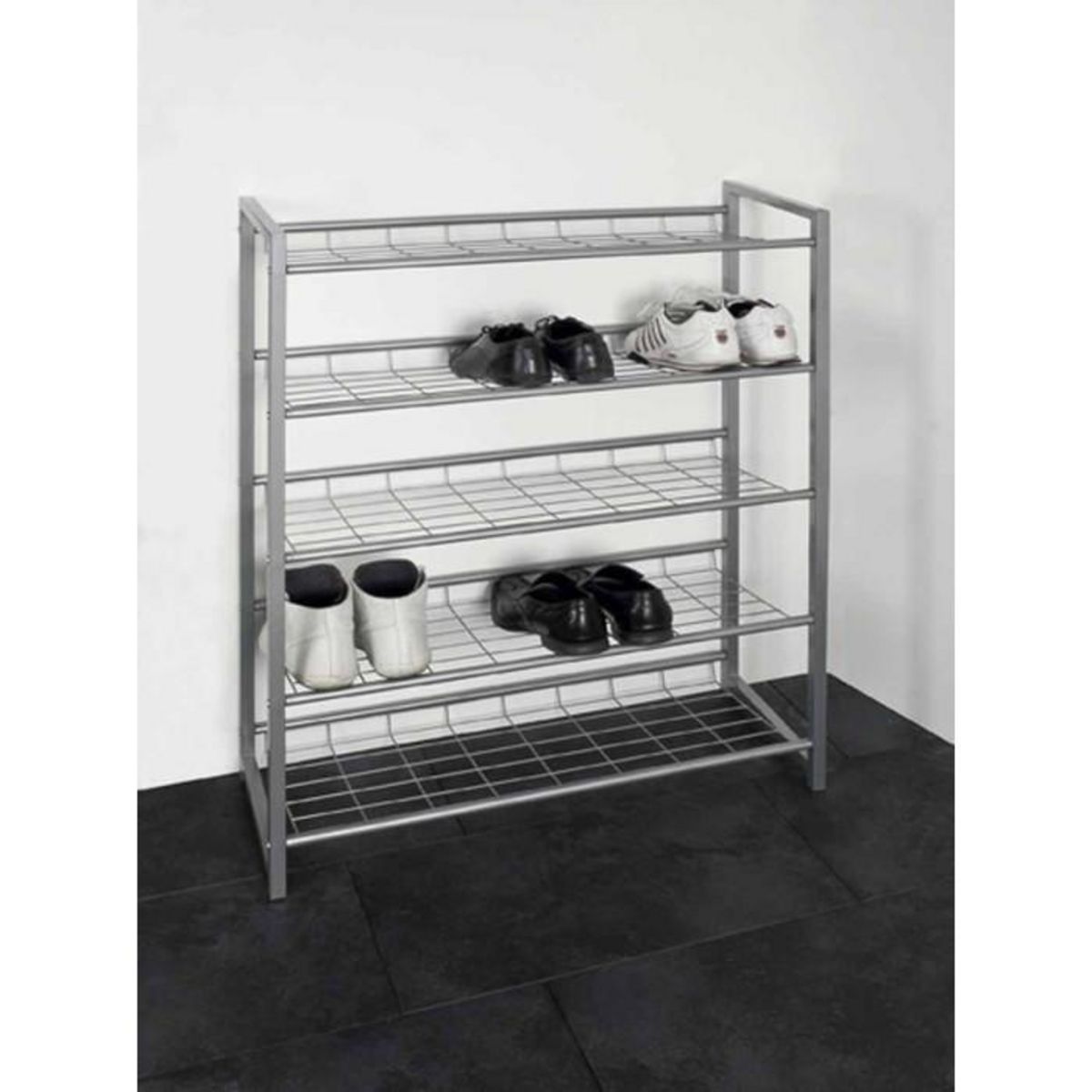 Paris Prix Range-Chaussures 5 Niveaux  Plase  106cm Argent