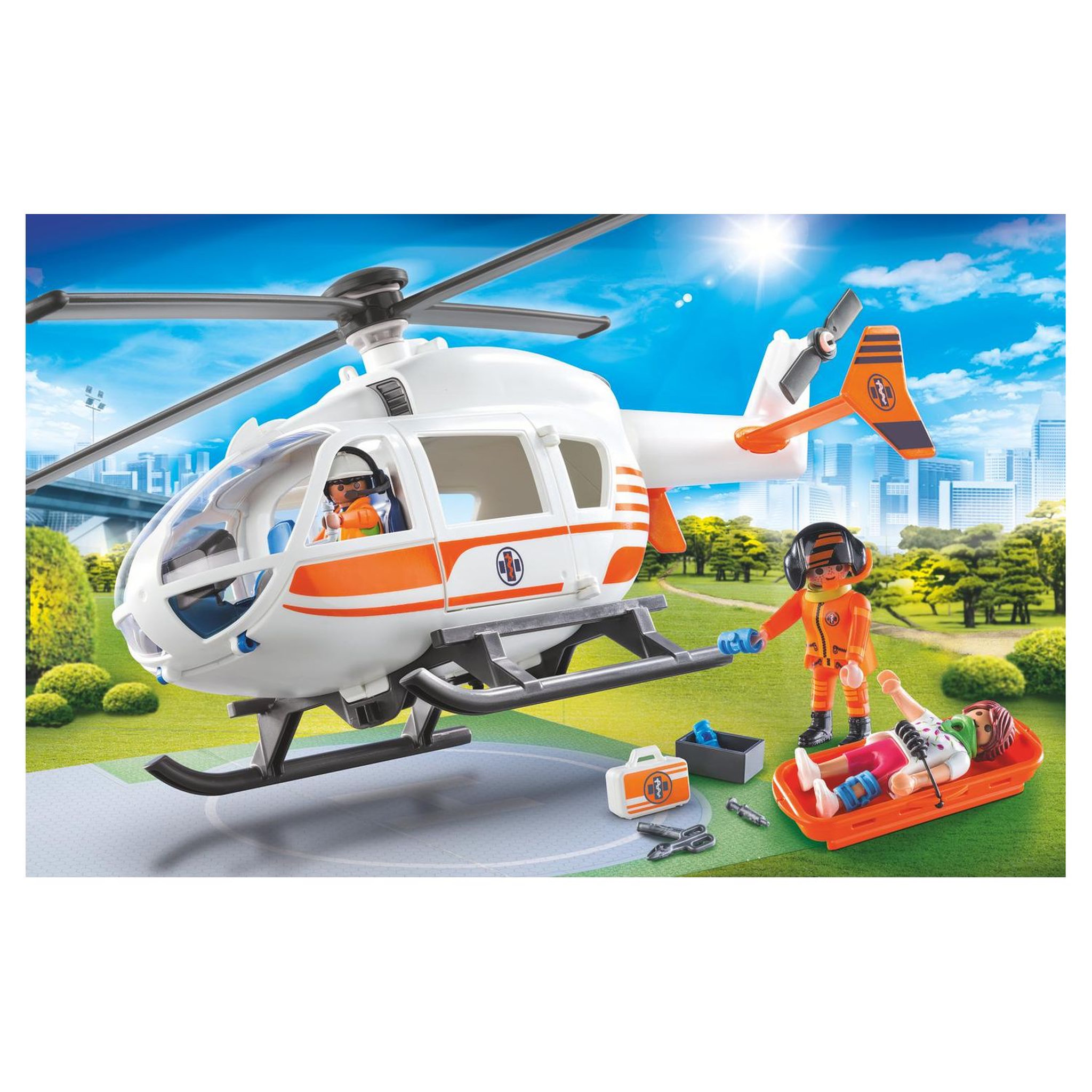 Voir la diapositive 3 : PLAYMOBIL 70048 - City Life - Hélicoptère de secours