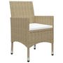 Voir la diapositive 3 : VIDAXL Ensemble a manger de jardin 5 pcs Beige