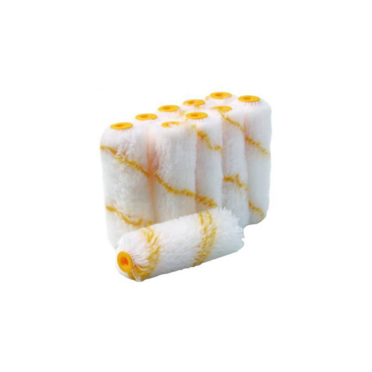 ESPACE-BRICOLAGE Lot de 10 manchons - patte de lapin rayé jaune - 110 mm