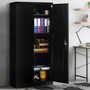 Voir la diapositive 2 : ID MARKET Armoire métallique 80 cm 5 niveaux noire
