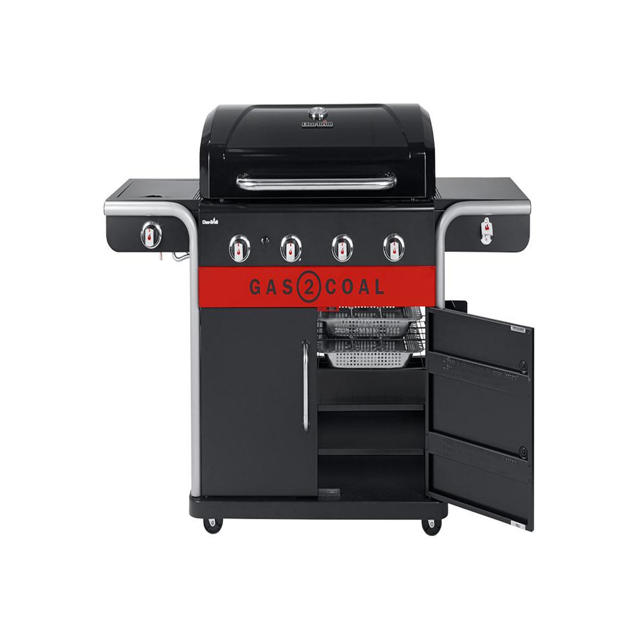 Voir la diapositive 3 : CHAR-BROIL 2 tablettes intérieures pour barbecues gas2coal 2.0 4 brûleurs - char-broil