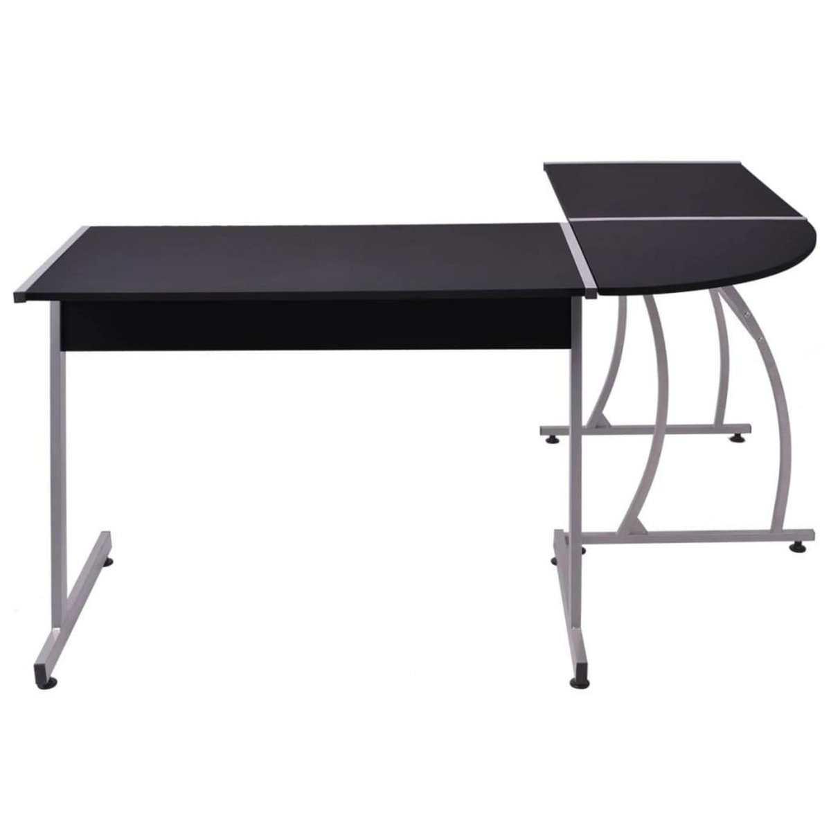 VIDAXL Bureau d'angle en forme de L Noir