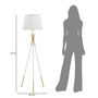 Voir la diapositive 6 : Paris Prix Lampadaire en Métal  Triply  154cm Blanc & Or