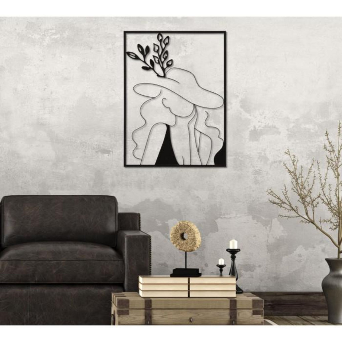 Paris Prix Décoration Murale Encadrée en Métal  Elegant  80cm Noir