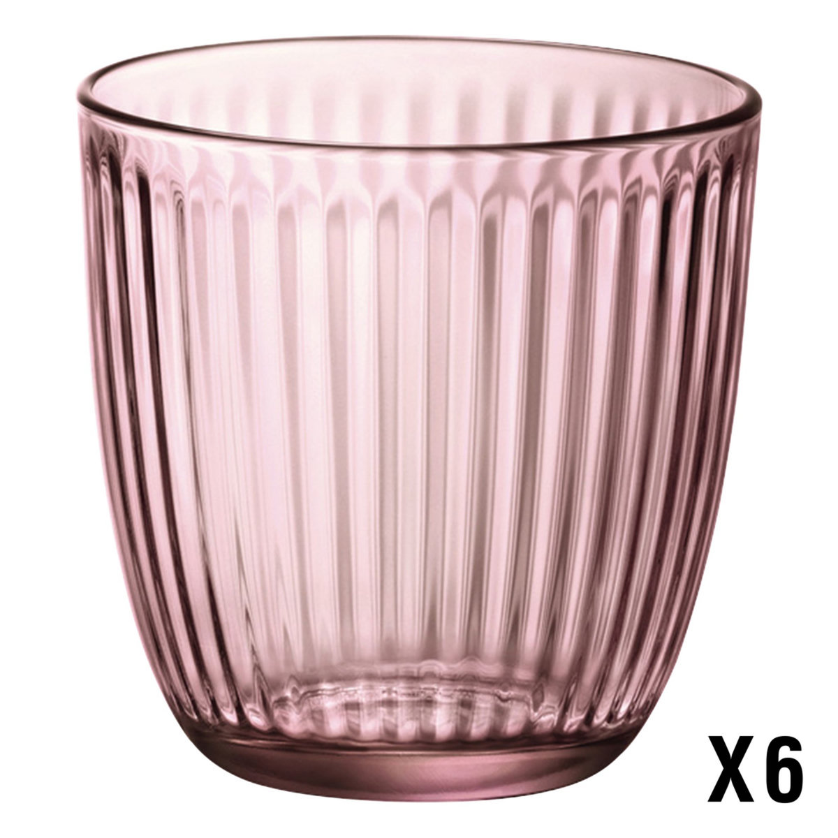 BORMIOLI ROCCO Set de 6 verres à eau LINE AQUA Rose 29 cl