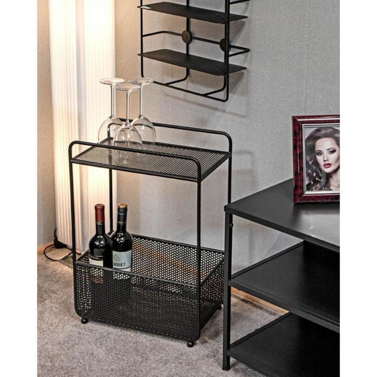 Paris Prix Table d'Appoint Porte-Revues  Lacano  58cm Noir