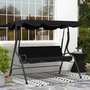 Voir la diapositive 2 : OUTSUNNY Balancelle de jardin 3 places coussins assise dossier noir