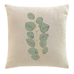 Paris Prix Coussin Déco Motif  Botanica  45x45cm Naturel & Vert